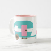Cute Happy Camper Personalized Mug Tweekleurige Koffiemok (Voorkant links)