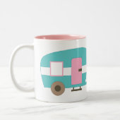 Cute Happy Camper Personalized Mug Tweekleurige Koffiemok (Links)