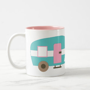 Cute Happy Camper Personalized Mug Tweekleurige Koffiemok