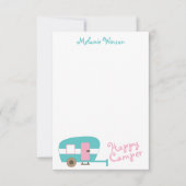Cute Happy Camper Personalized Note Cards Bedankkaart (Voorkant)