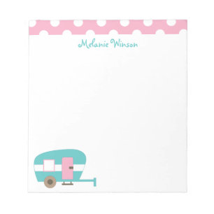 Cute Happy Camper Personalized Notepad Notitieblok