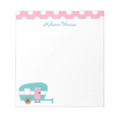 Cute Happy Camper Personalized Notitieblok (Voorkant)
