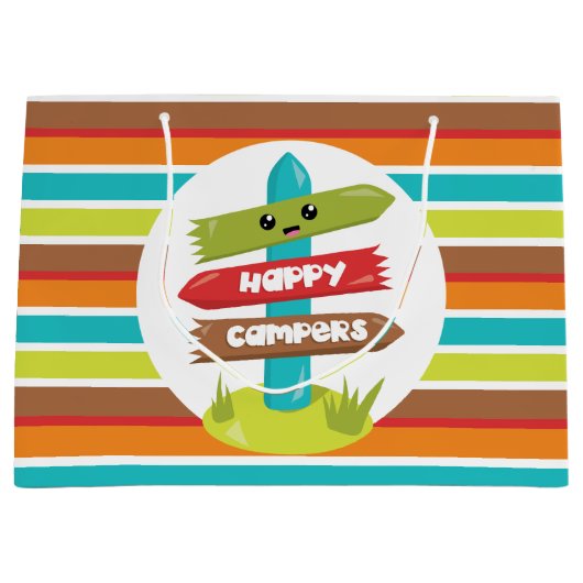 Cute Happy Campers-gebarentaal Large Cadeautasje (Voorkant)