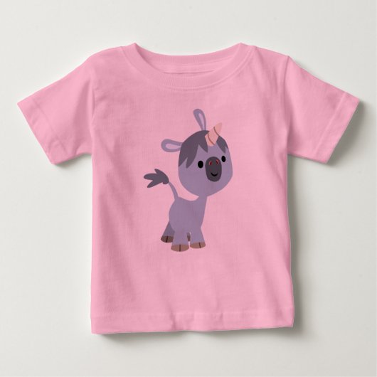 Cute Happy Cartoon Baby Unicorn Baby T-Shirt (Voorkant)