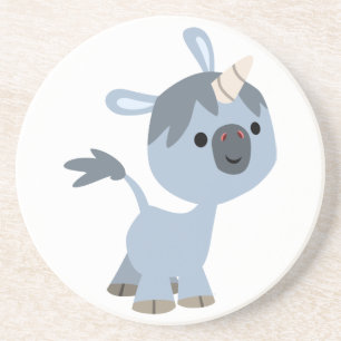 Cute Happy Cartoon Baby Unicorn Onderzetter