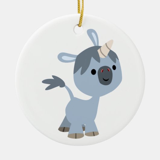Cute Happy Cartoon Baby Unicorn Ornament (Voorkant)