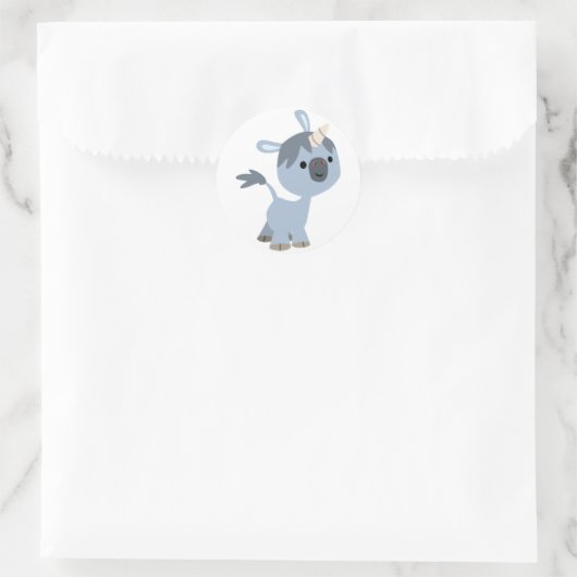 Cute Happy Cartoon Baby Unicorn Sticker (Tas)