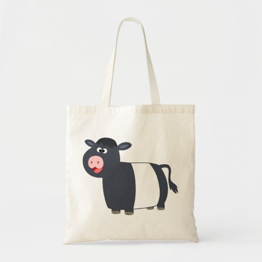 Cute Happy Cartoon Belted Galloway Koe Bag Tote Bag (Voorkant)