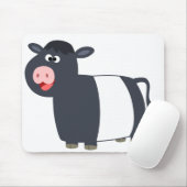Cute Happy Cartoon Belted Galloway Koe Mousepad Muismat (Met muis)