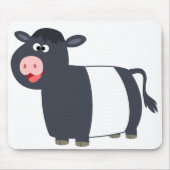 Cute Happy Cartoon Belted Galloway Koe Mousepad Muismat (Voorkant)