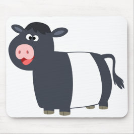 Cute Happy Cartoon Belted Galloway Koe Mousepad Muismat