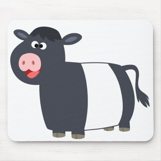Cute Happy Cartoon Belted Galloway Koe Mousepad Muismat (Voorkant)