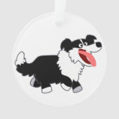 Cute Happy Cartoon Border Collie Acryllic Ornament (voorkant)