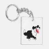 Cute Happy Cartoon Border Collie Acryllic Sleutelh Sleutelhanger (Voorkant Links)
