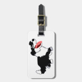Cute Happy Cartoon Border Collie Bagagelabel (Voorkant verticaal)
