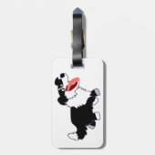 Cute Happy Cartoon Border Collie Bagagelabel (Achterkant verticaal)