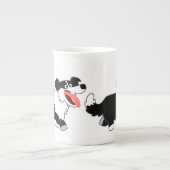 Cute Happy Cartoon Border Collie Bone China Mok (Voorkant)