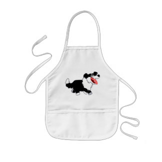 Cute Happy Cartoon Border Collie Kinder Schort