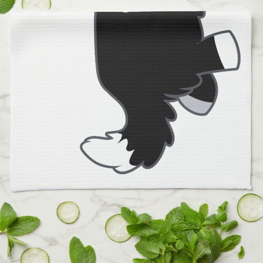 Cute Happy Cartoon Border Collie Kitchen Towel Theedoek (Gevouwen)