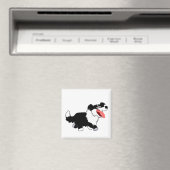 Cute Happy Cartoon Border Collie Magnet (Insitu (Vaatwasser))