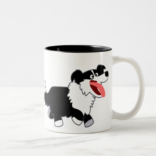 Cute Happy Cartoon Border Collie Mok (Rechts)