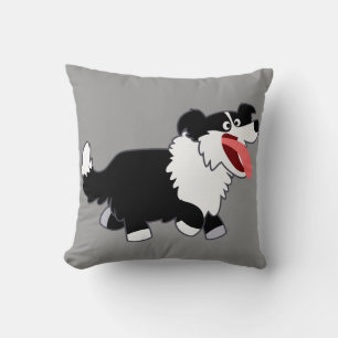 Cute Happy Cartoon Border Collie Pillow Kussen