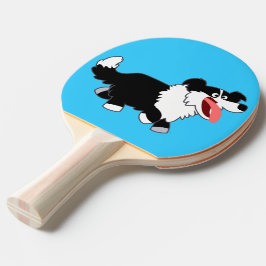 Cute Happy Cartoon Border Collie Ping Pong Paddle Tafeltennisbatje