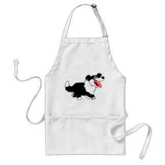 Cute Happy Cartoon Border Collie Schort