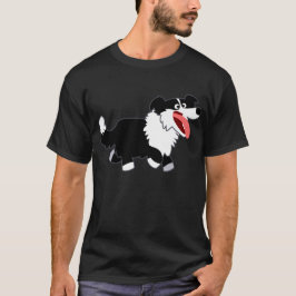 Cute Happy Cartoon Border Collie T-Shirt