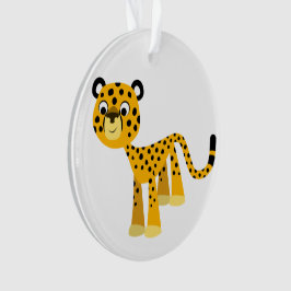Cute Happy Cartoon Cheetah Acrylornament Ornament