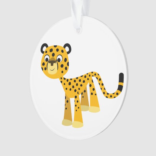 Cute Happy Cartoon Cheetah Acrylornament Ornament (voorkant)