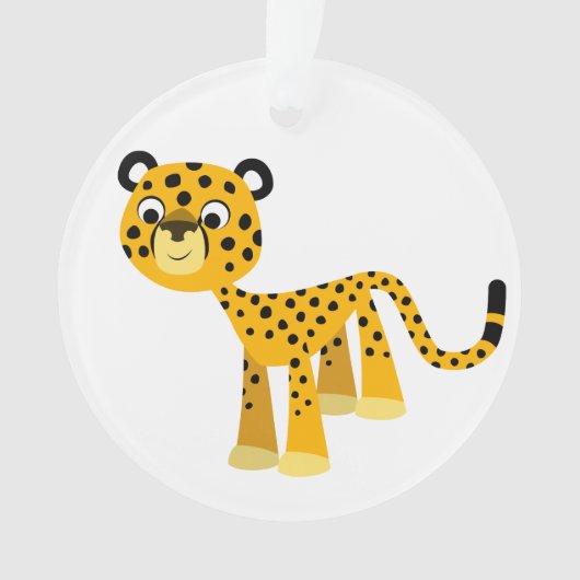 Cute Happy Cartoon Cheetah Acrylornament Ornament (voorkant)
