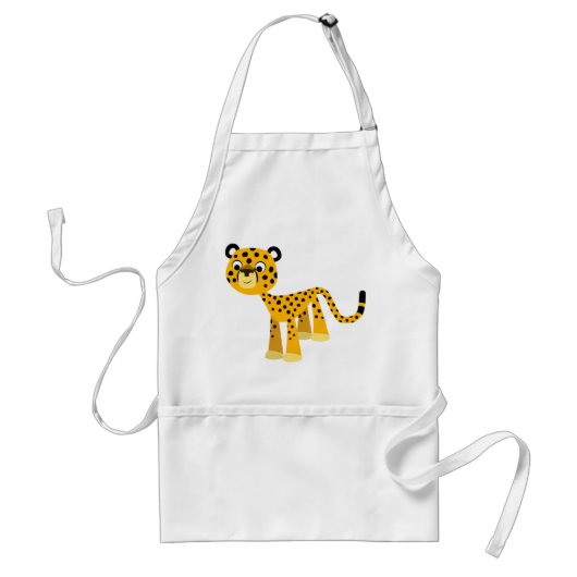 Cute Happy Cartoon Cheetah Apron Standaard Schort (Voorkant)