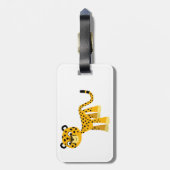 Cute Happy Cartoon Cheetah Bagagelabel (Achterkant verticaal)