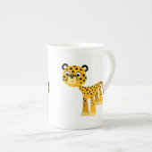 Cute Happy Cartoon Cheetah Bone China Mok (Voorkant rechts)