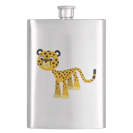 Cute Happy Cartoon Cheetah Classic Flask Flacon (Voorkant)