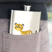 Cute Happy Cartoon Cheetah Classic Flask Flacon (Voorbeeld)