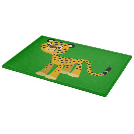 Cute Happy Cartoon Cheetah Cutting Board Snijplank