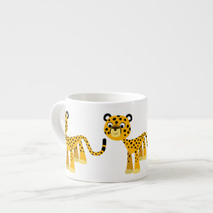 Cute Happy Cartoon Cheetah Espresso Mok