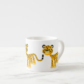 Cute Happy Cartoon Cheetah Espresso Mok (Voorkant rechts)