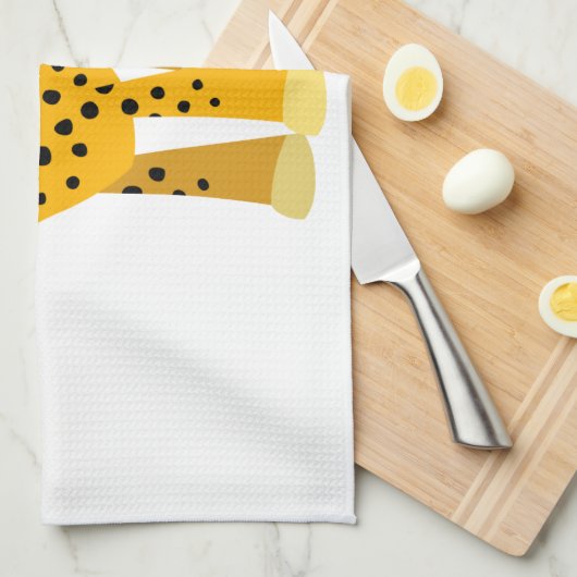 Cute Happy Cartoon Cheetah Kitchen Towel Theedoek (Quarter Fold)