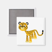 Cute Happy Cartoon Cheetah Magnet (Voorkant / Achterkant)