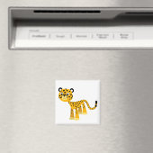 Cute Happy Cartoon Cheetah Magnet (Insitu (Vaatwasser))