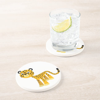 Cute Happy Cartoon Cheetah Onderzetter