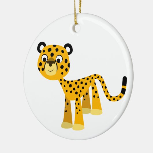 Cute Happy Cartoon Cheetah Ornament (Links)