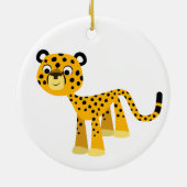 Cute Happy Cartoon Cheetah Ornament (Achterkant)