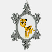 Cute Happy Cartoon Cheetah Pewter Ornament (Links)