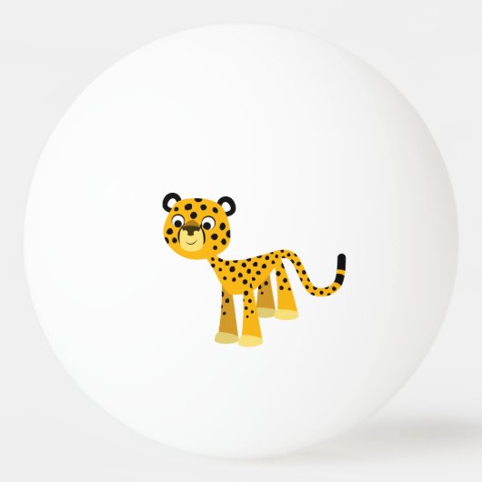 Cute Happy Cartoon Cheetah Ping Pong Ball (Voorkant)