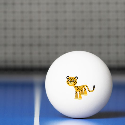 Cute Happy Cartoon Cheetah Ping Pong Ball (Net)