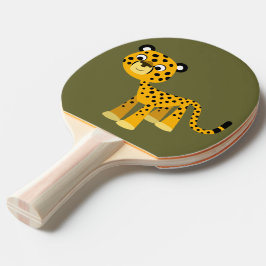 Cute Happy Cartoon Cheetah Ping Pong Paddle Tafeltennisbatje